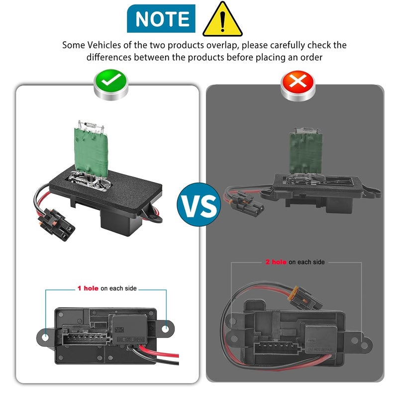 GELAIDI Blower Motor Resistor Kit with Wiring Harness and Connectors Compatible with 1999-2006 Chevy Silverado GMC Sierra 1500 2500 3500 2000-2002 Yukon XL Blower Motor Fan Resistor Replaces#89019089 89018597 - Image 5
